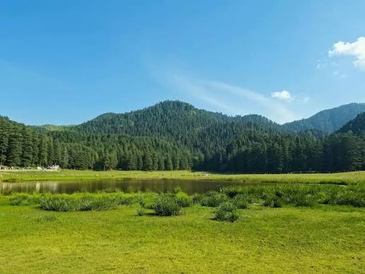 Khajjiar, Himachal Pradesh Meadow tress and lakes water